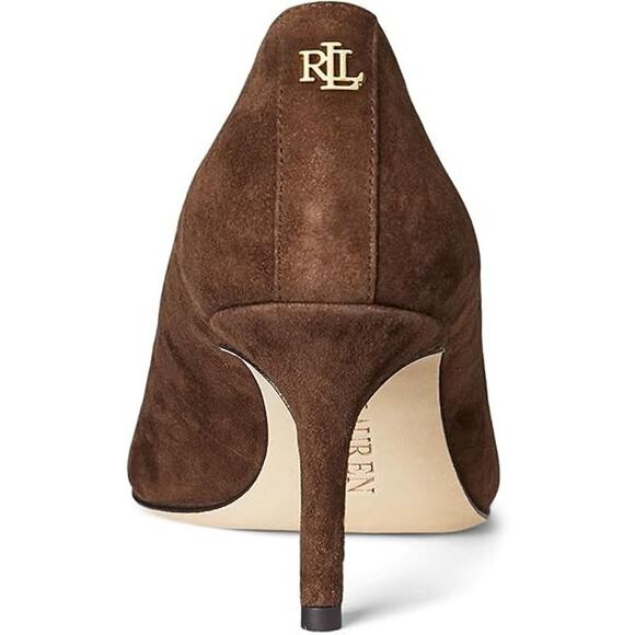 Lauren Ralph Lauren Women's Suede Pointed Toe Lanette Pumps, Brown Size 6M - Picture 2 of 4
